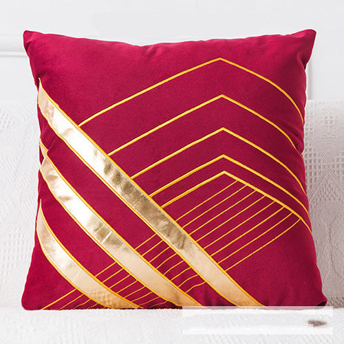 HKM-179667 Plush Golden Lumbar Cushion for Office and Car Comfort