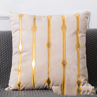 HKM-179667 Plush Golden Lumbar Cushion for Office and Car Comfort