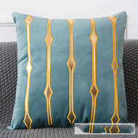 HKM-179667 Plush Golden Lumbar Cushion for Office and Car Comfort