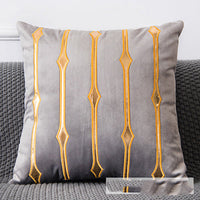 HKM-179667 Plush Golden Lumbar Cushion for Office and Car Comfort
