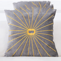 HKM-179667 Plush Golden Lumbar Cushion for Office and Car Comfort