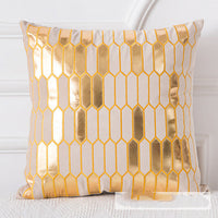 HKM-179667 Plush Golden Lumbar Cushion for Office and Car Comfort