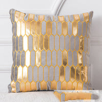 HKM-179667 Plush Golden Lumbar Cushion for Office and Car Comfort
