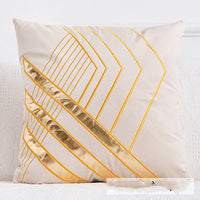 HKM-179667 Plush Golden Lumbar Cushion for Office and Car Comfort