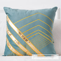 HKM-179667 Plush Golden Lumbar Cushion for Office and Car Comfort