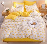 HKM-179923 4-Piece Geometric Diamond Velvet Bedding Set with Sanded Finish