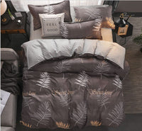 HKM-179923 4-Piece Geometric Diamond Velvet Bedding Set with Sanded Finish
