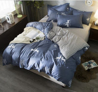 HKM-179923 4-Piece Geometric Diamond Velvet Bedding Set with Sanded Finish