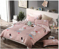 HKM-179923 4-Piece Geometric Diamond Velvet Bedding Set with Sanded Finish