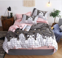 HKM-179923 4-Piece Geometric Diamond Velvet Bedding Set with Sanded Finish