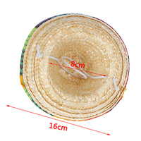 HKM-180243 Adjustable Khaki Straw Pet Party Festive Hat with Wide Eaves and Dome Top