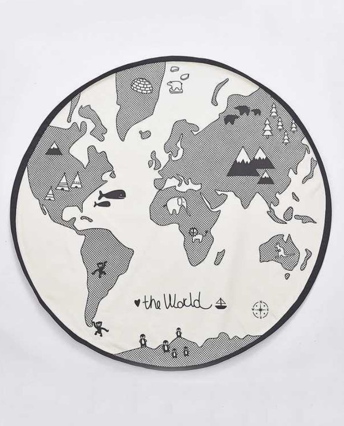 HKM-180371 Adventure World Cotton Play Mat for Newborns - Round Jungle Maze Carpet for Infants and Toddlers