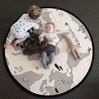 HKM-180371 Adventure World Cotton Play Mat for Newborns - Round Jungle Maze Carpet for Infants and Toddlers