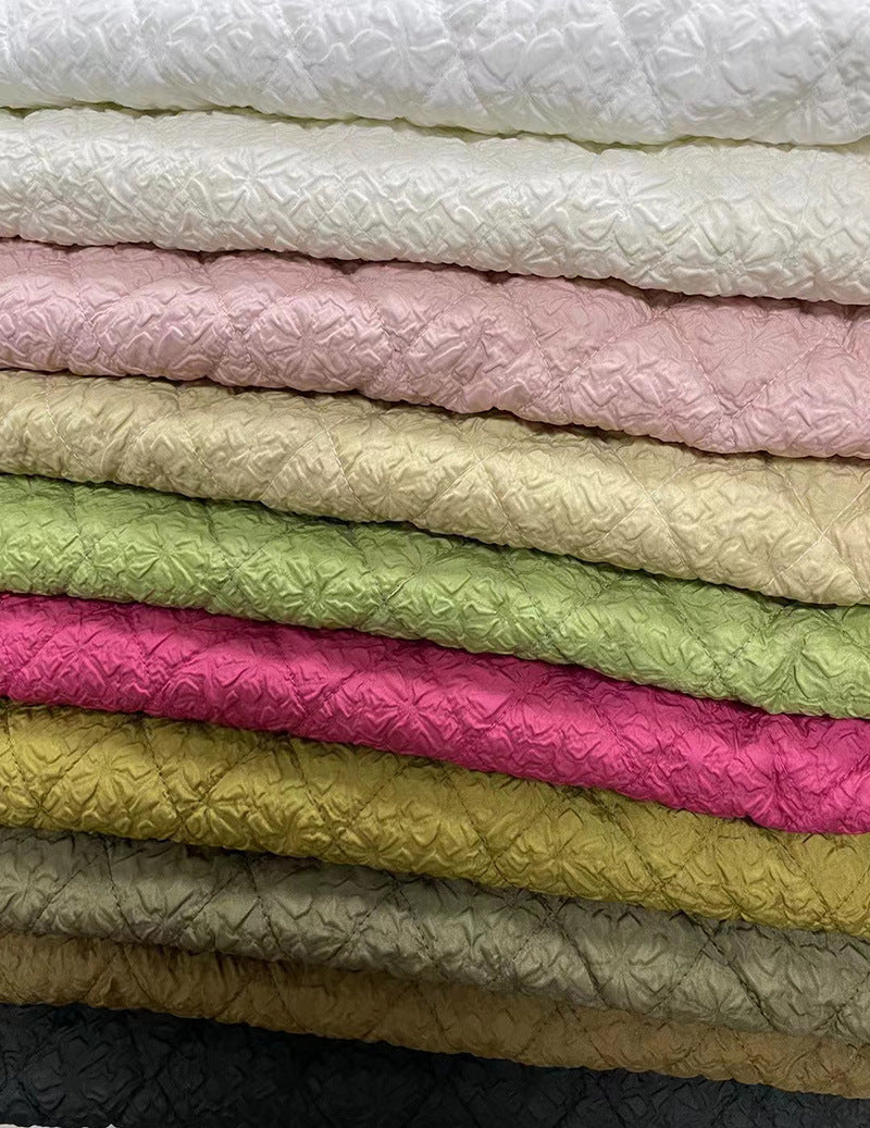 HKM-180435 3D Embossed Geometric Fabric for Fashion and Decor - 100% Polyester, 140CM Width