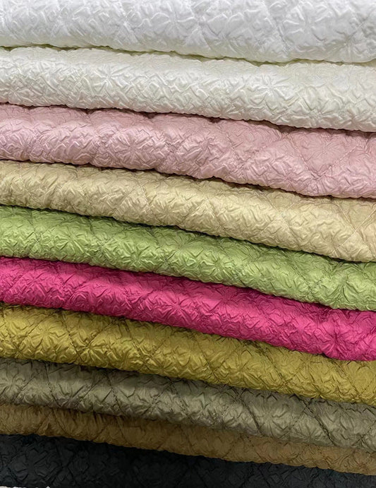 HKM-180435 3D Embossed Geometric Fabric for Fashion and Decor - 100% Polyester, 140CM Width