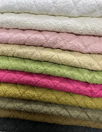 HKM-180435 3D Embossed Geometric Fabric for Fashion and Decor - 100% Polyester, 140CM Width