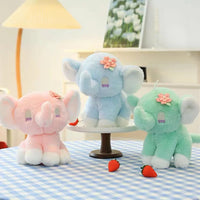 HKM-180435 Anime Elephant Bear Rabbit Soft Weighted Plush Toy Pillow - 25cm Unisex Stuffed Animal