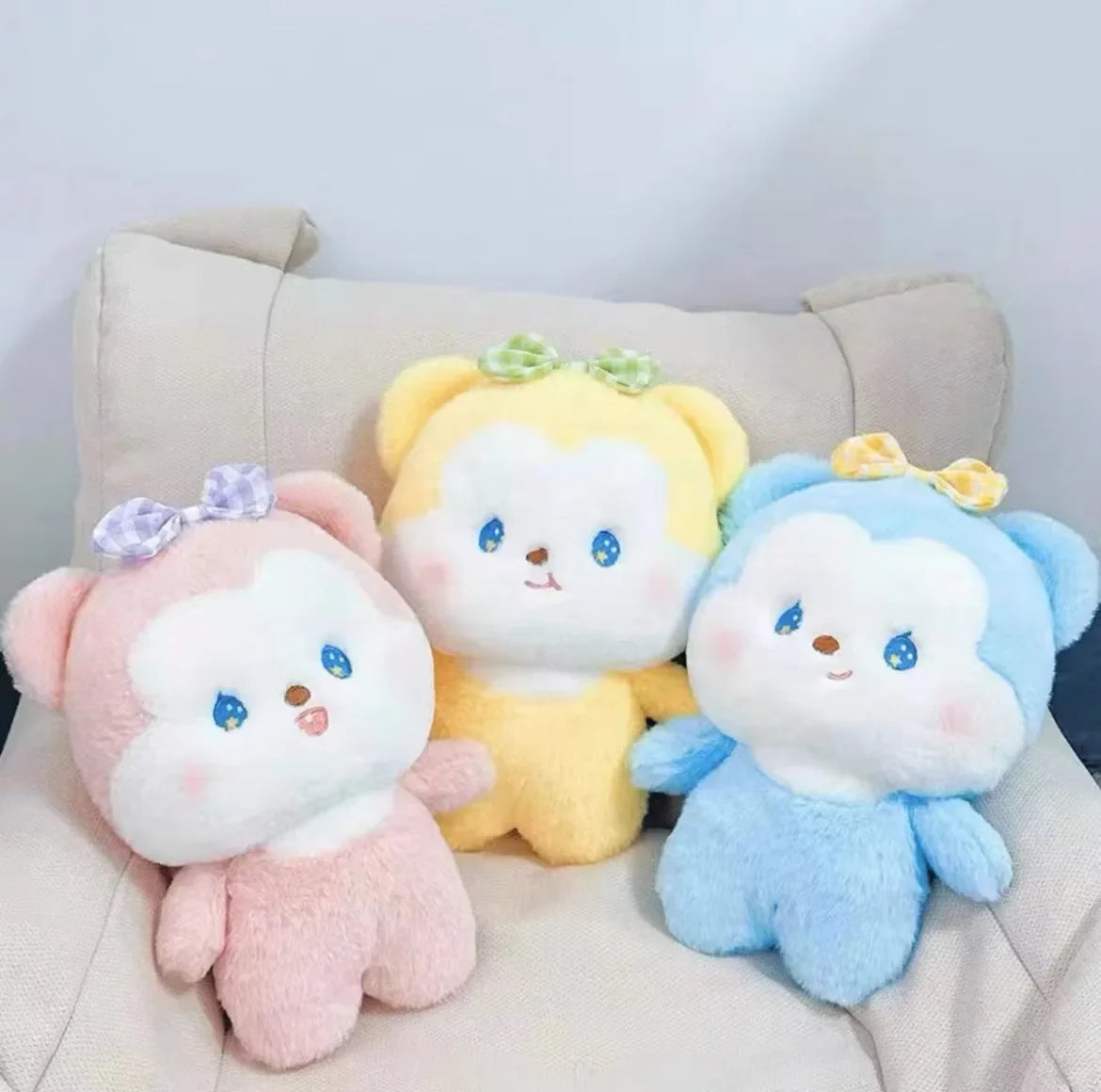 HKM-180435 Anime Elephant Bear Rabbit Soft Weighted Plush Toy Pillow - 25cm Unisex Stuffed Animal