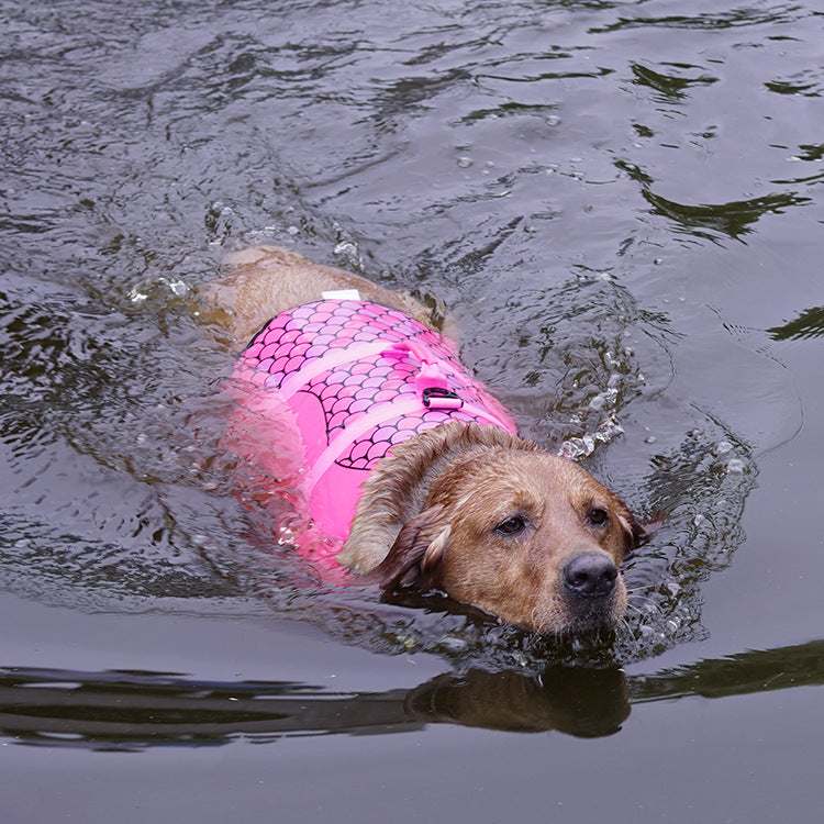 HKM-180435 Pet Life Jacket Vest for Safety on Water, Available in Rose Red and Silver Grey, Sizes XS to L
