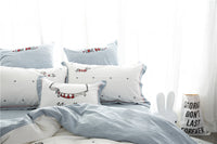 HKM-180435 Washed Cotton 4-Piece Set with Reactive Dyeing and Embroidery Details