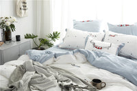 HKM-180435 Washed Cotton 4-Piece Set with Reactive Dyeing and Embroidery Details