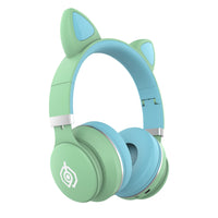 HKM-180499 Cute Cartoon Wireless Cat Ears Bluetooth Headset with Stereo Sound and Voice Control