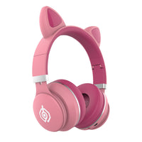 HKM-180499 Cute Cartoon Wireless Cat Ears Bluetooth Headset with Stereo Sound and Voice Control