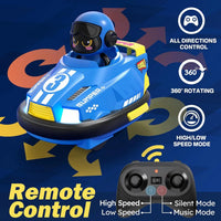 HKM-180563 2 Pack Mini Remote Controlled Ejector Bumper Cars for Kids - Fun Indoor/Outdoor RC Vehicle Set
