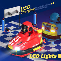 HKM-180563 2 Pack Mini Remote Controlled Ejector Bumper Cars for Kids - Fun Indoor/Outdoor RC Vehicle Set