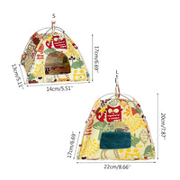 HKM-180691 Hanging Canvas Bird Tent Hammock for Small to Medium Pets, Durable and Cozy Nest
