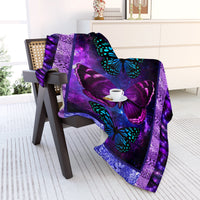 HKM-180755 Cozy Butterfly Print Flannel Blanket – Soft, Lightweight Throw for All Seasons, Multi-Purpose Use