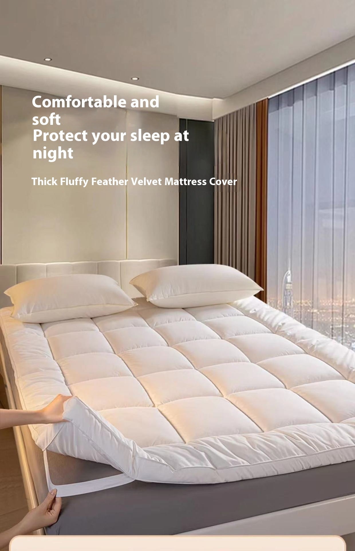 HKM-180755 Soft Cotton Feather Mattress - Multiple Sizes Available (100x200cm to 200x200cm)