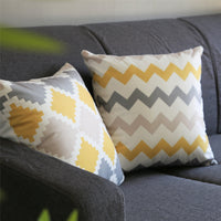 HKM-180819 Geometric Pattern Square Pillowcase in Peach Skin Material - 45x45CM Cushion Cover