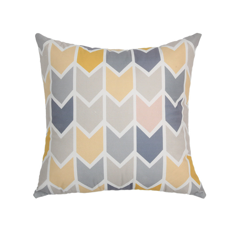 HKM-180819 Geometric Pattern Square Pillowcase in Peach Skin Material - 45x45CM Cushion Cover