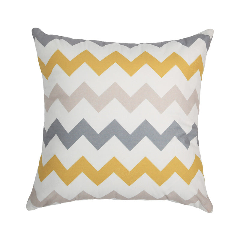 HKM-180819 Geometric Pattern Square Pillowcase in Peach Skin Material - 45x45CM Cushion Cover