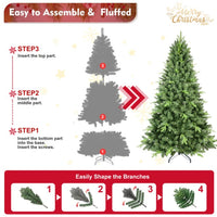 HKM-180883 6ft Artificial Green Christmas Tree with 1339 Mixed Branch Tips