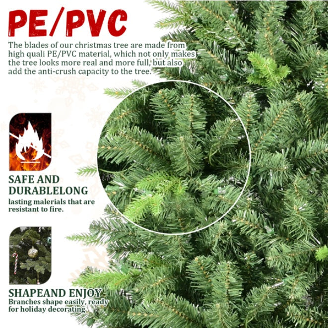 HKM-180883 6ft Artificial Green Christmas Tree with 1339 Mixed Branch Tips