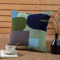 HKM-180883 Cotton Canvas Towel Embroidered Throw Pillow Cushion Cover, 45x45cm