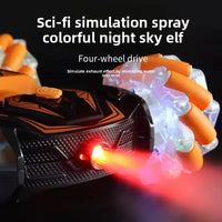 HKM-181011 Remote-Controlled Dual-Sided Stunt Car with Spray and Lights - 4WD Climbing Vehicle for Ages 5 and Up