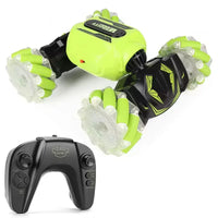 HKM-181011 Remote-Controlled Dual-Sided Stunt Car with Spray and Lights - 4WD Climbing Vehicle for Ages 5 and Up