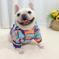 HKM-181331 Little Dinosaur Hooded Fleece-Lined Sweater for Dogs - Warm Winter Clothing for Short Body Breeds