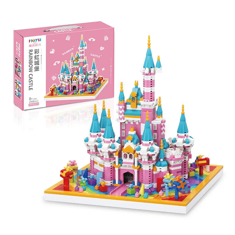 KTX-181331 Rainbow Castle 3D Puzzle Model Building Toy for Kids - DIY Assembly Educational Gift