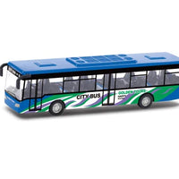 HKM-181395 Diecast Pull Back Alloy Toy Bus Vehicle - 1:35 Metal Model for Kids