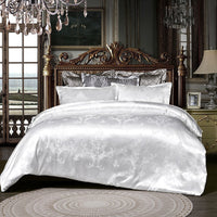 HKM-181523 Personalized Jacquard Bedding Set with Quilt Cover and Pillowcases - Polyester Fiber, European and American Style, Fits 2.0m Bed