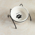 HKM-181779 Elegant Double Glass Cat Bowl with Gold Stand for Healthy Dining