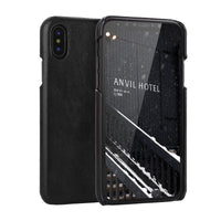 HKM-181843 Genuine Leather Protective Phone Case for iPhone 6-11 Pro Max and Samsung Note 10/10+ - Business Style