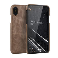 HKM-181843 Genuine Leather Protective Phone Case for iPhone 6-11 Pro Max and Samsung Note 10/10+ - Business Style