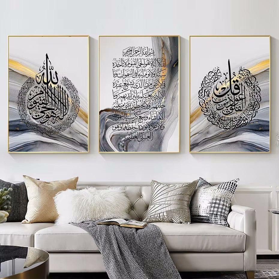 HKM-181843 Modern Chinese Classical Decorative Canvas Paintings - Set of 3 20x30cm to 60x90cm