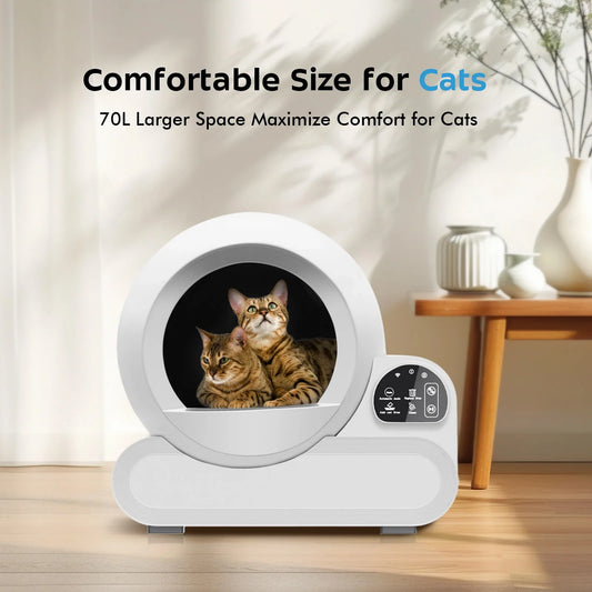 KTX-182035 Automatic Self-Cleaning Cat Litter Box with Wi-Fi Control, 70L Capacity, Dust-Free Design, Easy to Clean