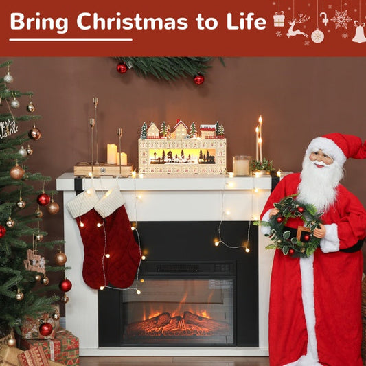 HKM-182035 Charming Christmas Advent Calendar with LED Lights and 24 Drawers for Holiday Surprises
